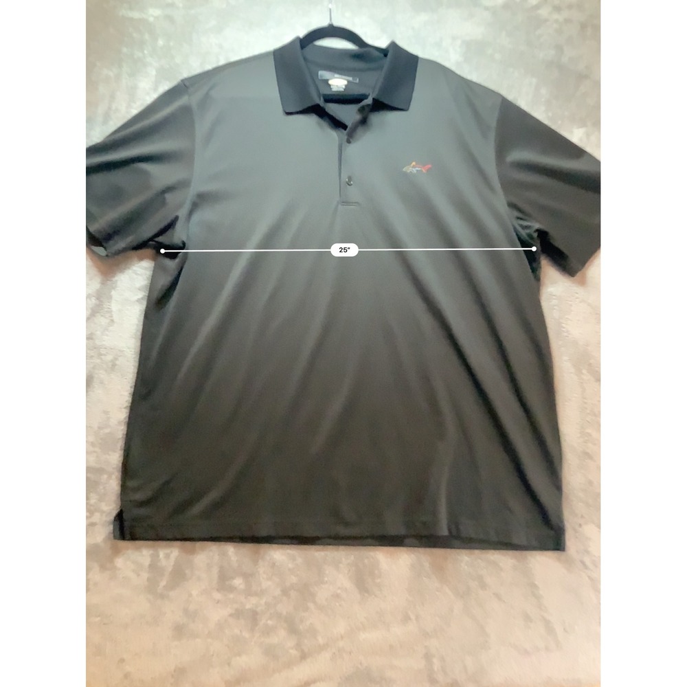 Greg Norman Play Dry Mens Polo Shirt XXXL Charcoal Gray Black Collar Golf Shark - Picture 6 of 10